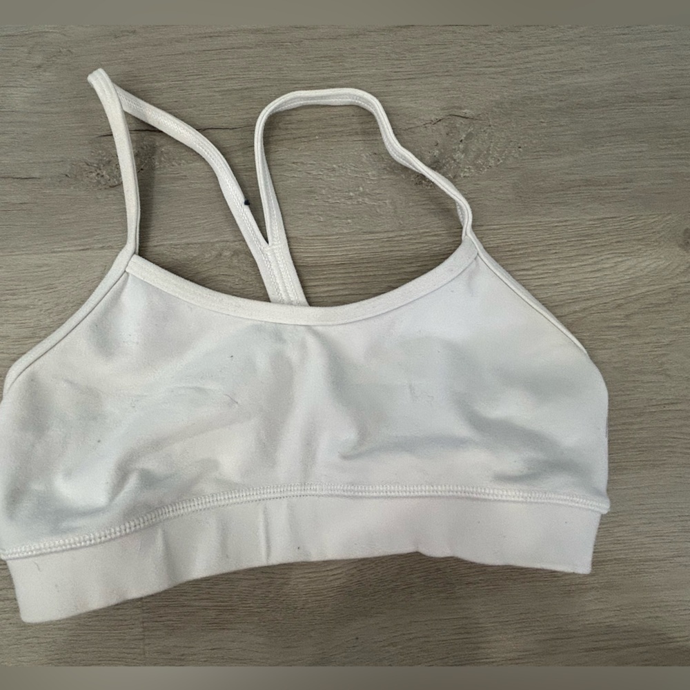 Lululemon white athletic sports bra running tank top -2
